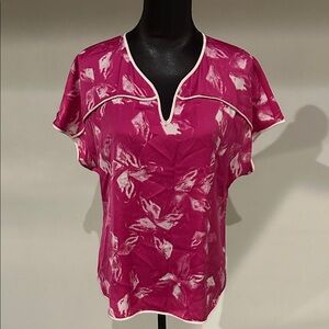 Elegant Pink Floral Blouse